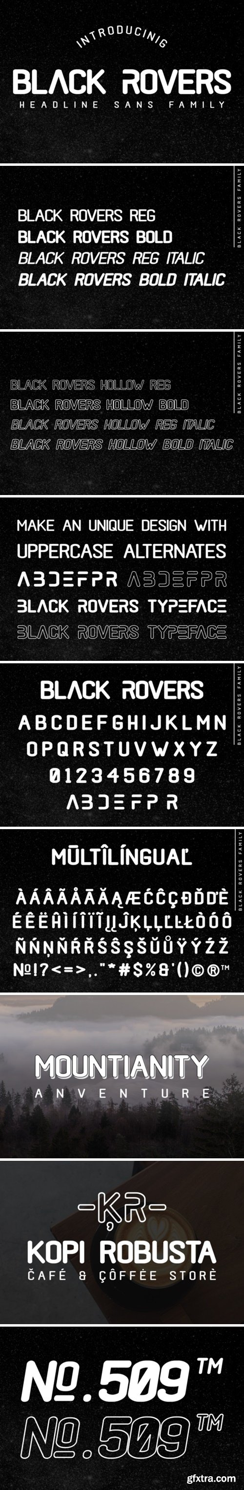 Black Rovers Family Font