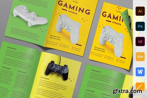 Gaming Company Poster Flyer Brochure Bifold Trifold Business Card