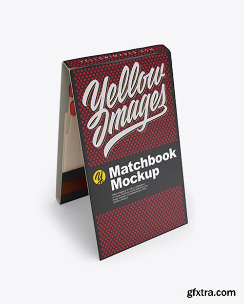 Carton Matchbook Mockup - High Angle View 40960