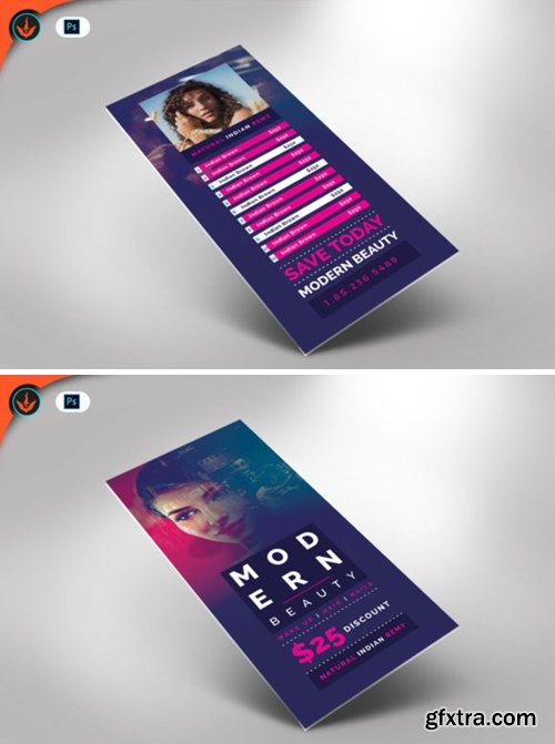 Modern Beauty Rack Card Template