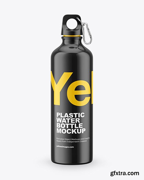 Glossy Plastic Water Bottle Mockup 41512