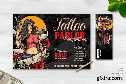 Tattoo Parlor Flyer & Ticket Template