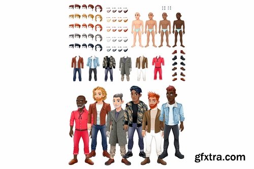 Dresses and Hairstyles Game with Male Avatars