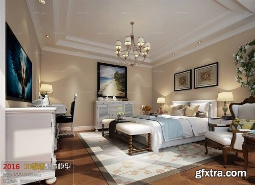 Modern Style Bedroom Interior Scene 06