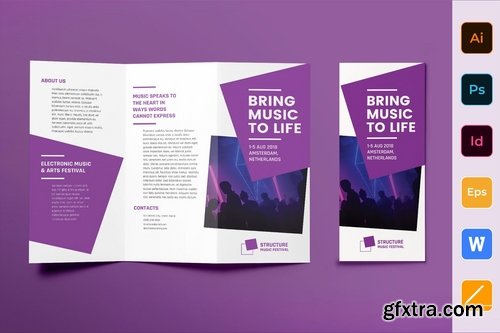 Music Festival Poster Flyer Brochure Bifold Trifold Business Card