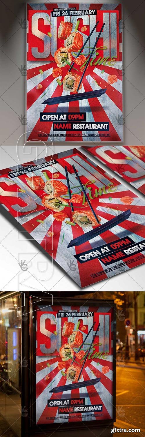 Sushi Time – Business Flyer PSD Template