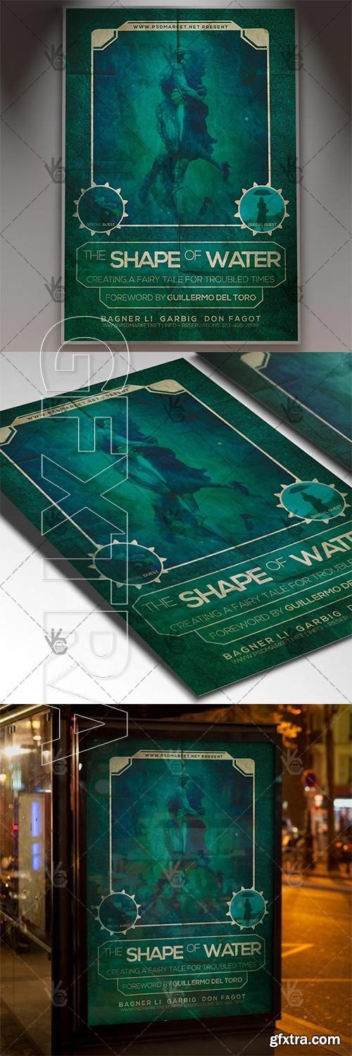 The Shape of Water Poster &ndash; Club Flyer PSD Template