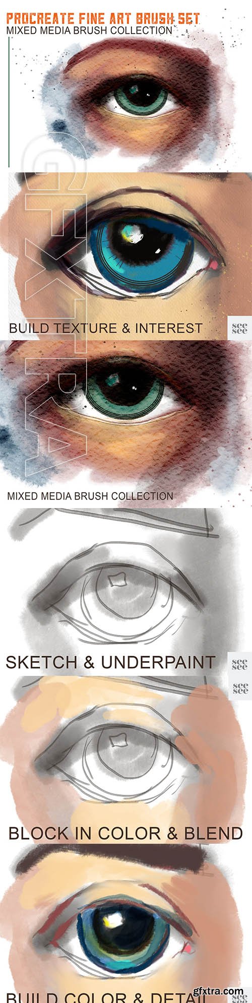 CreativeMarket - Procreate Mixed Media Brushes 3703887