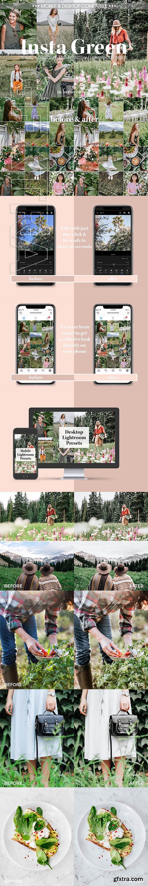 CreativeMarket - Insta Green Lightroom Mobile Presets 3707084