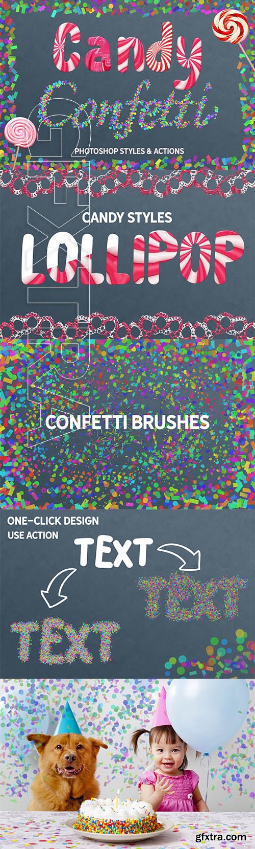 CreativeMarket - CANDY & CONFETTI Styles Photoshop 3698395