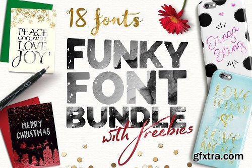 CreativeMarket Shop Bundle - Fonts, Logos, Patterns 3110842