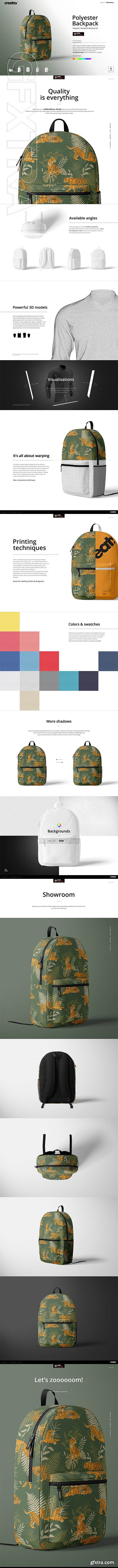 CreativeMarket - Polyester Backpack Mockup Set 3610150