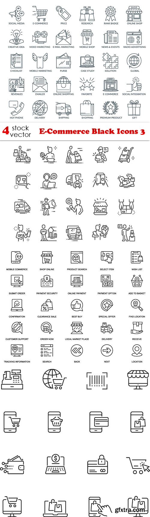 Vectors - E-Commerce Black Icons 3