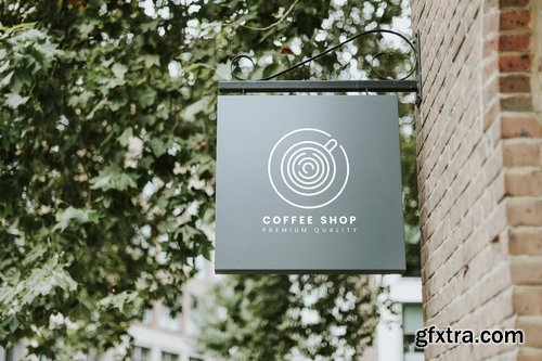 Coffee shop premium quality board mockup