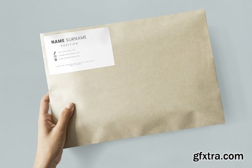 Woman holding up a package mockup