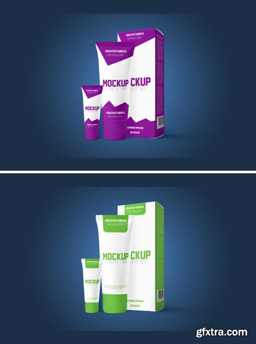 Cosmetics Mockups Tube and Box PSD