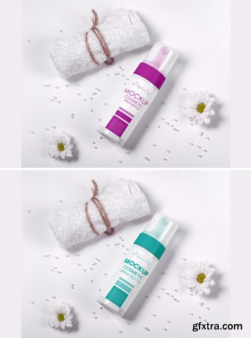 Mockup Cosmetic Spray Bottle PSD