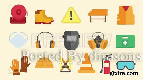 Safety Equipment Icons Pack 208473