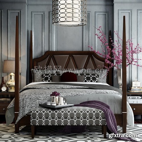 Classic Bedroom 01 3D Model