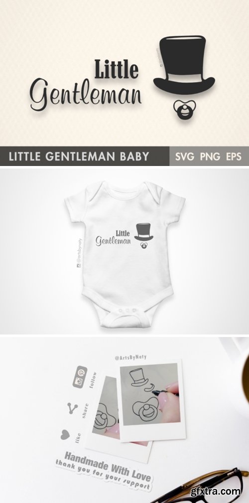 Little Gentleman Baby Boy SVG