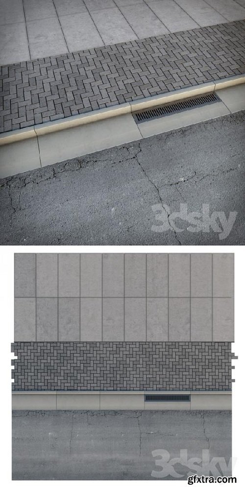 Sidewalk Road 3D Model