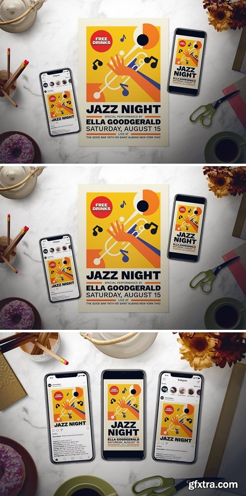 Jazz Night Flyer Set