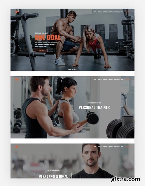 Personal Trainer - Fitness, Gym Psd Template