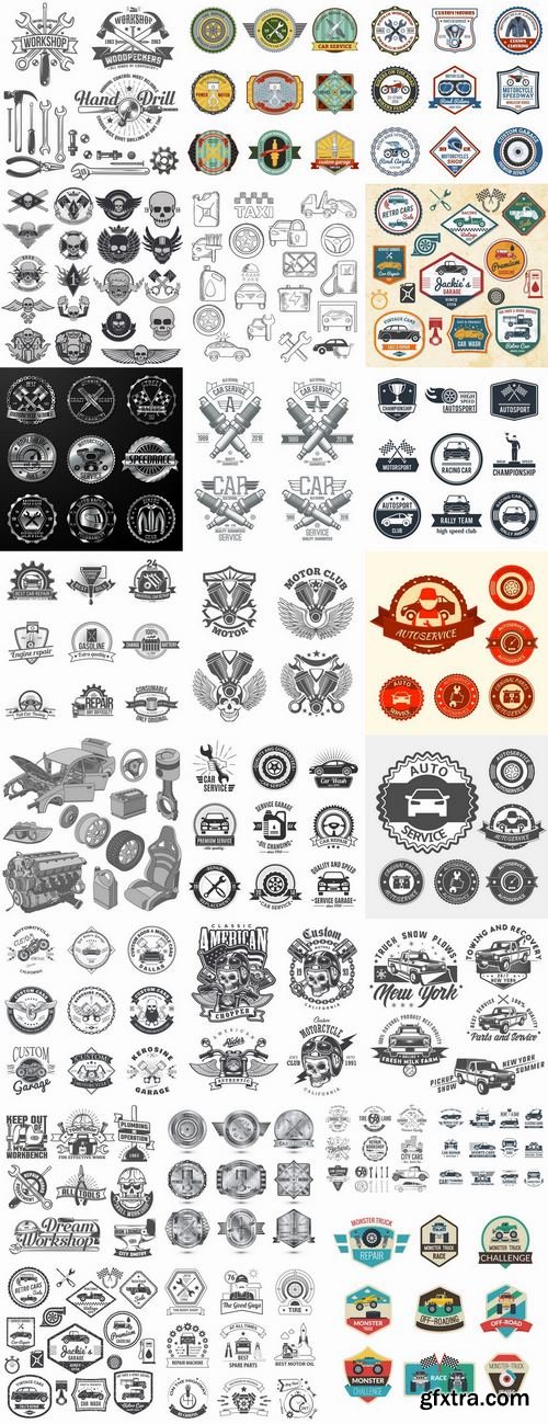 Label sticker icon logo the automotive themes print on clothing vector image 25 EPS