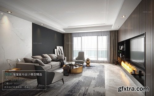 Modern Style Livingroom Interior Scene 13