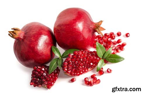 Photo - Pomegranate And Leaf Isolated -10xJPGs