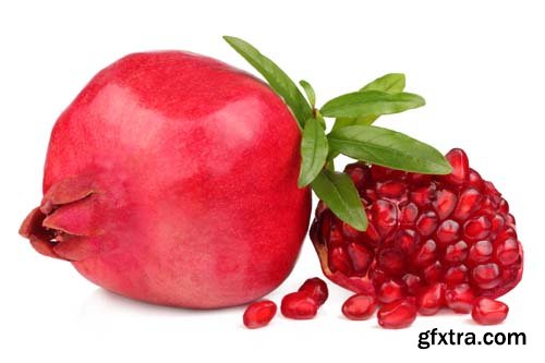 Photo - Pomegranate And Leaf Isolated -10xJPGs