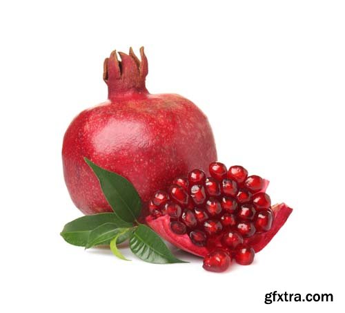 Photo - Pomegranate And Leaf Isolated -10xJPGs