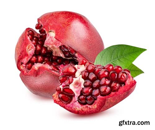 Photo - Pomegranate And Leaf Isolated -10xJPGs