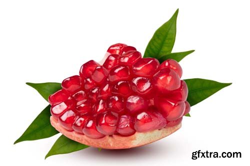 Photo - Pomegranate And Leaf Isolated -10xJPGs