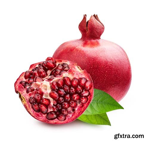 Photo - Pomegranate And Leaf Isolated -10xJPGs