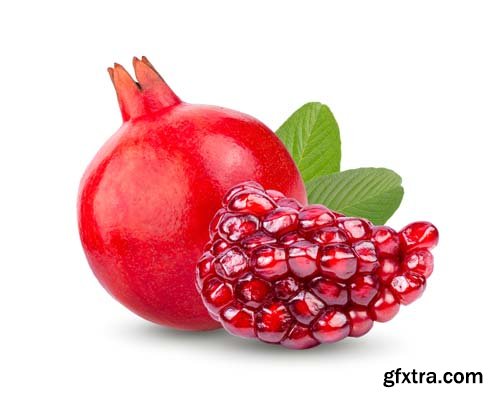 Photo - Pomegranate And Leaf Isolated -10xJPGs