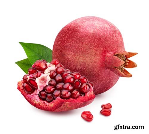 Photo - Pomegranate And Leaf Isolated -10xJPGs