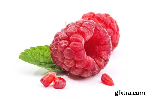 Photo - Raspberries With Blackberry Isolated - 8xJPGs