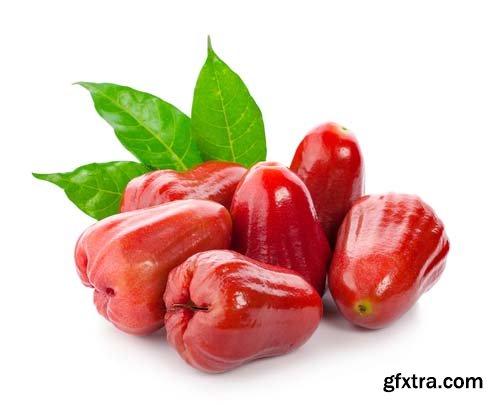 Photo - Rose Apple Or Bell Fruit With Green Leaves Isolated - 11xJPGs