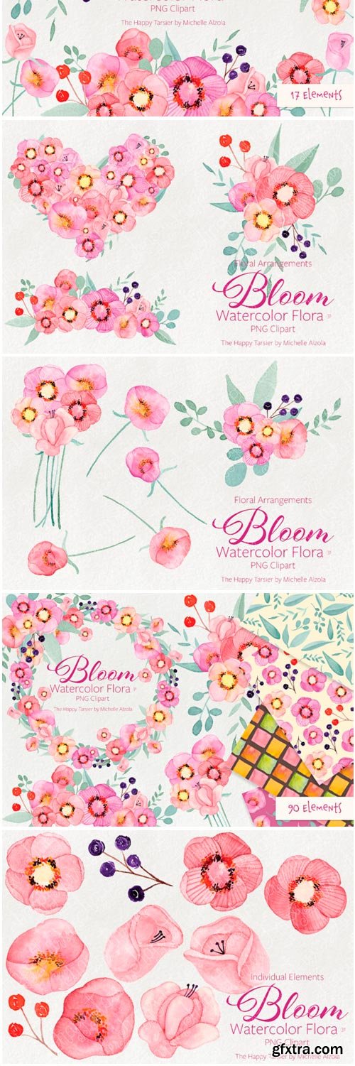 Bloom Watercolor Floral Clipart 1274798