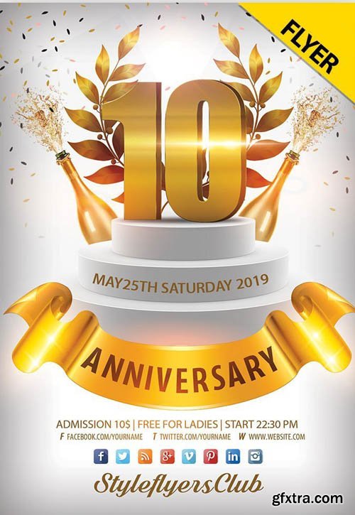 Anniversary V11 2019 PSD Flyer Template