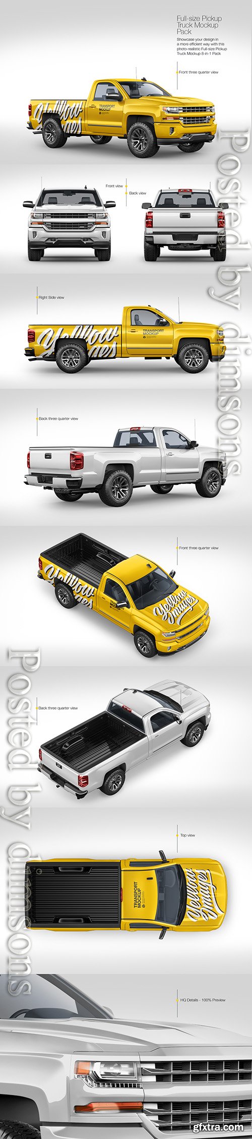 Full-Size Pickup Truck Mockup Pack 43218