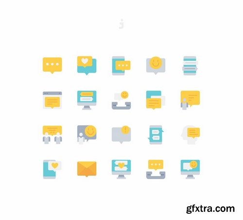 20 Communication icons - Flat