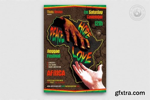 Reggae Africa United Flyer Template