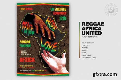 Reggae Africa United Flyer Template