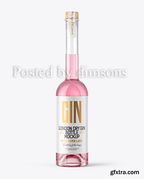 Gin Bottle with Wooden Cap Mockup 43071