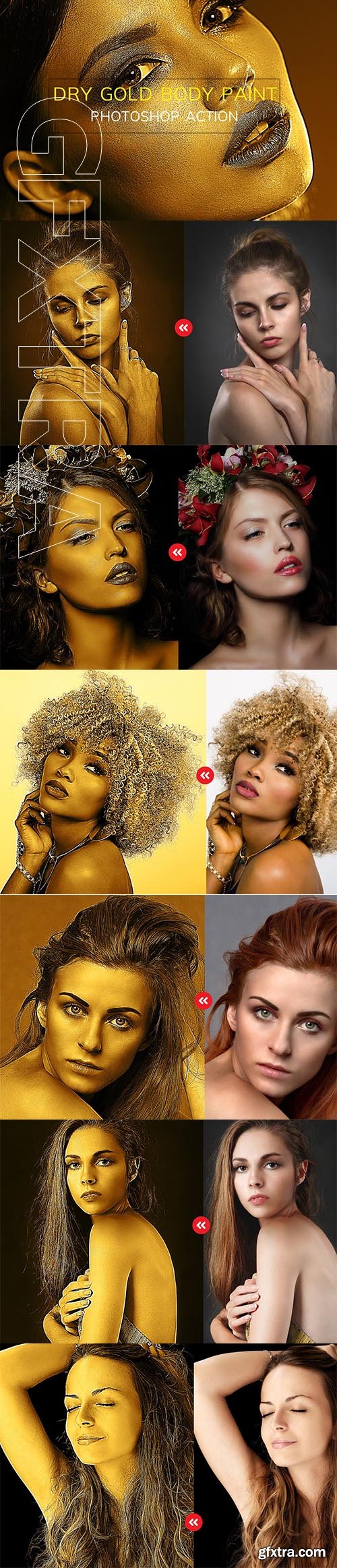 CreativeMarket - Dry Gold Body Paint-Photoshop Action 3169092