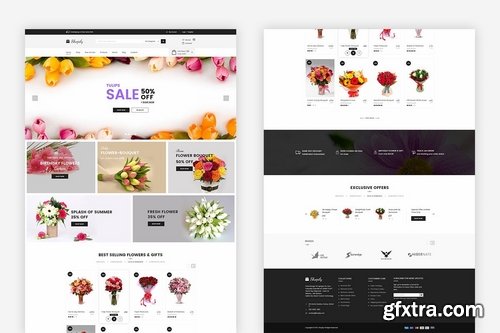 Bouquet Shop - Landing Page PSD Template