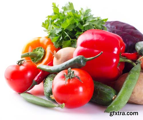 Photo - Colection Of Fresh Vegetables Isolated - 5xJPGS