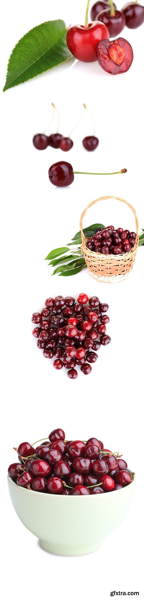 Photo - Fresh Cherries Isolated - 10xJPGs